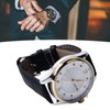 Men Quartz Watch Double Calendar Accurate Time PU Leather Strap