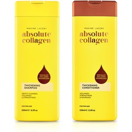 Absolute Collagen - Thickening Collagen Complex Shampoo and Conditioner Set 500ml - For Thin & Fine Hair - Strengthen, Nourish and Volumise - Boost Shine - Fight Signs of Hair Ageing - Paraben Free