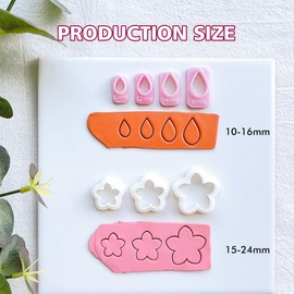 Keoker Flower Petal Clay Cutters - Polymer Clay Cutters for Earrings Making, 4 Shapes with Polymer Clay Petal Press Mold, Clay Cutters for Polymer Clay Jewelry (D)