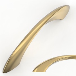 Amerdeco 10 Pack Champagne Bronze 3 Inch(76mm) Hole Centers Kitchen Arch Twisted Cabinet Pulls Cabinet Hardware for Cabinets Cupboard Handles Drawer Pulls ZH0048