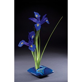 Georgetown Pottery Square Ikebana Flower Vase, Ivory Wave