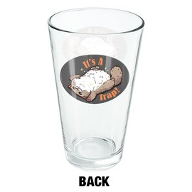 LOGOVISION It'S A Trap Cat Belly Rubs Funny 16 oz Pint Glass, Tempered Glass, Printed Design & A Perfect Fan Gift | Great for Cold Beverages, Soda, Water