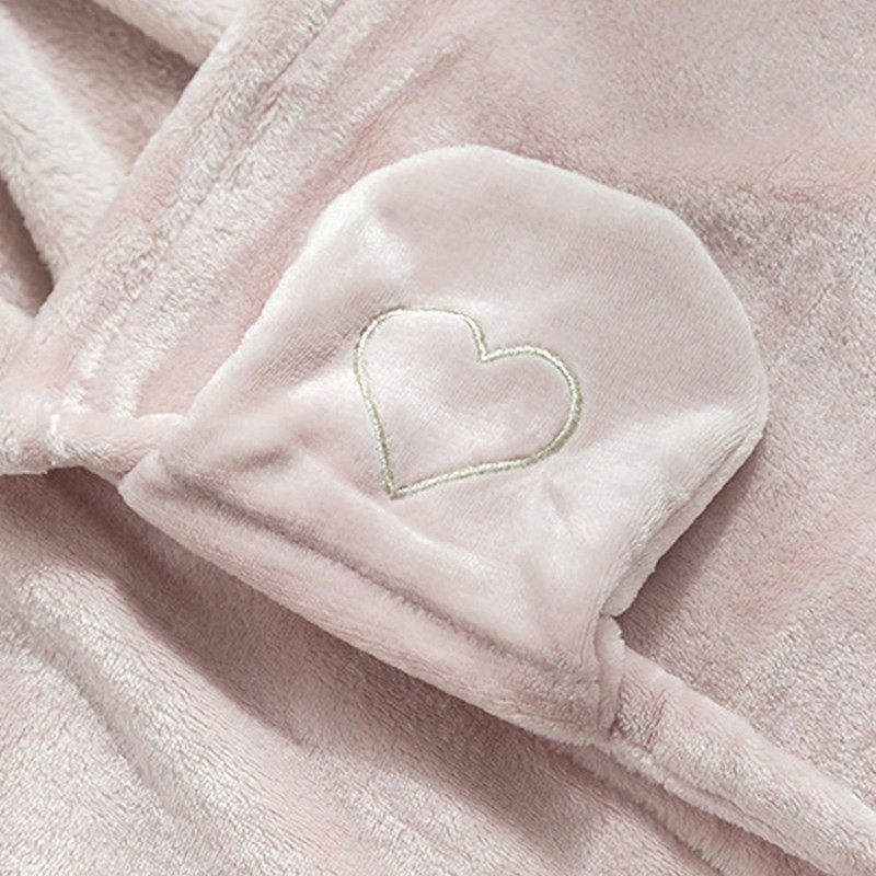 Hooded Blanket Wearable Polyester Plush Rabbit Ear Hooded Blanket Throw