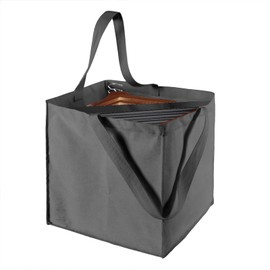 Clothes Hanger Organizer Holder for Space Saving, Fresheracc Hanger Triangle Storage Bag with Handles for Closet Tidier Laundry Rooms Wardrobe Drying Rack, Waterproof Container (Square Grey)