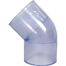Jumpanny Clear PVC Pipe Fitting (bluish tint): 45 Degree Elbow,Schedule 40/80,1/2 Inch PVC Pipe Socket