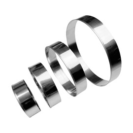 Ausstecher rund 4 Stück Ausstechformen rund Edelstahl Ausstechformen Ring Circle Cookie Cutter für Gebäck Donut Fondant Backen DIY Kuchen (4 Stück)