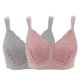 Rhonda Shear 2-pack Molded Cup Bra with Back Closure 743-022 , Size L