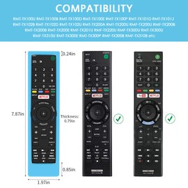 Mydrissu Silicone Protective Case for Sony RMT-TX100 RMT-TX102 RMT-TX200 RMF-TX300 Bravia Smart TV Remote Cover Replacement Holder Covers for Sony RMF-TX310 Universal Remote Control (Glow Blue)