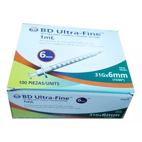 BD Jeringa Insulina 1ml 31g X 6mm Bd Ultrafine C/100 Pz