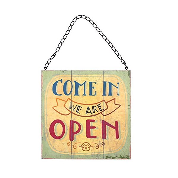 Something Different Wholesale Open/Close Sign (12/24), Wooden, Multicolour, 22x22x1 cm