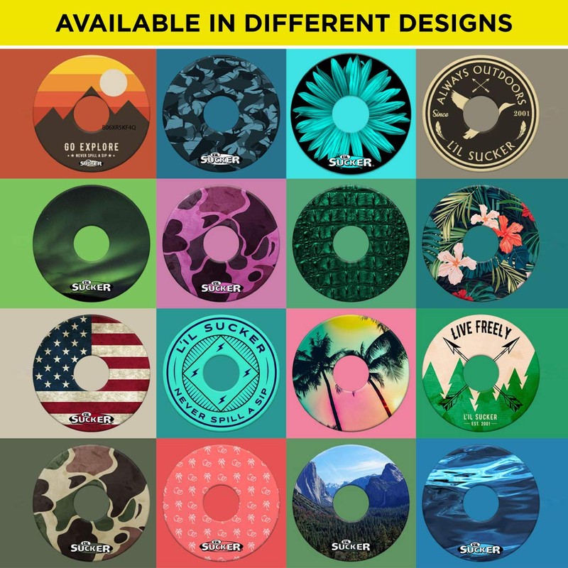 L’il Sucker Blue Flower Suction Ring Cup Drink Coaster Holder