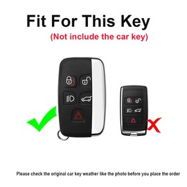 TECART Car Key Cover Fit Discovery 4 Freelander Range Rover Evoque Velour Key Fob Key Shell Leather Crystal Fit for Jaguar XF XJ XE XJL 5, Red (A)