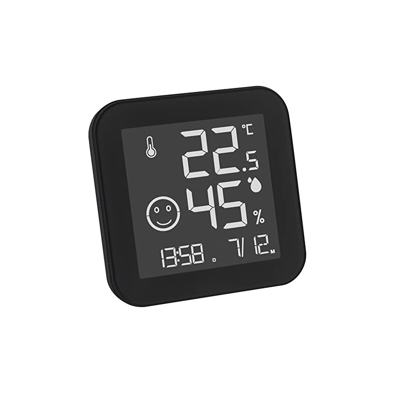TFA Dostmann Digital Thermo-Hygrometer Black & White 30.5054.01, E-Ink Display,