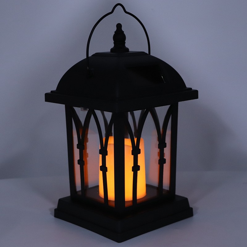 Outdoor Hanging Solar Lantern LED Candle Flame Light for Garden