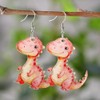 Cute Dinosaur Frog Charms Dangle Earrings Colorful Dinosaur Earrings Creative