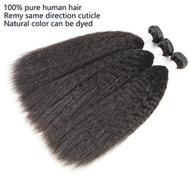 100% Cabello Humano Rizado Recto Paquetes Tejer Yaki Recto 3 Paquetes 10 12 14 Pulgadas Sin Procesar Extensiones De Cabello Virgen Brasileño Paquetes 