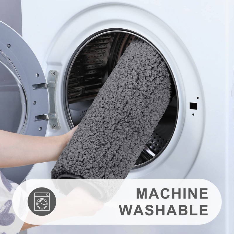 Homaxy Bathroom Rug, Non-Slip Washable Bath Mat, Soft Fluffy Bath