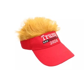 Trump 2024 Visor with Signature Orange Hair MAGA