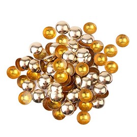 Beadsland Dome Studs Hotfix in Size 10mm,1/3 Round Flat Back Dome Studs with 100pcs (Gold)