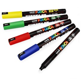 Uni-Ball POSCA PC-1MR Paint Marker Art Pens - 0.7mm Nib - Basic Set of 5 Pens