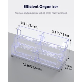 Uniclife 2 Pack Acrylic Business Card Holder for Desk 3 Tiers 6 Slots Clear Business Card Display Stand for Men & Women Desktop Business Card Organizer Card Stand for Office Home, 360 Card Capacity