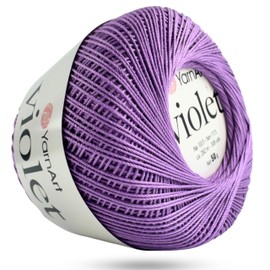 YarnArt Violet – 100% Mercerized Cotton Crochet & Knitting Yarn – Soft & Durable Lace Thread for Embroidery, Doilies & DIY Crafts – 1 Skein (50g, 282m) (6309)