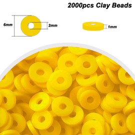 2000pcs Yellow Clay Beads for Bracelets Jewelry Making