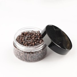 1000 Pcs Micro Link Beads 4.5mm for Hair Extensions Silicone Lined Rings for Sewing Weft Extensions Hair Extension Beading Tool Hair Tinsel Beads for Feather Extensions Invisible Extensions