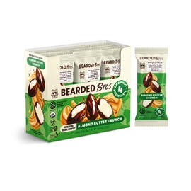 Bearded Brothers, Organic Vegan Protein Energy Bars, Almond Butter Crunch (10 Pack) - Gluten Free, Paleo, Fiber, Whole 30, Non GMO Low Glycemic Snacks (Packaging May Vary)