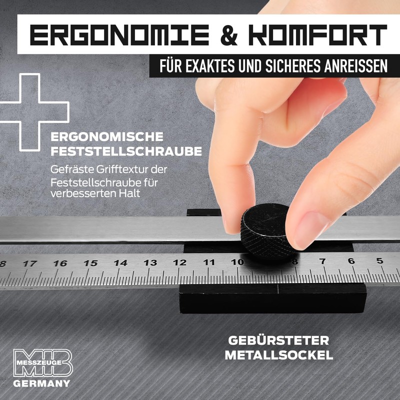 MIB Marking Gauge Made of Stainless Steel, 200 mm, DIN