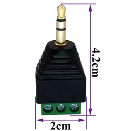 AAOTOKK 3 Pole 3.5mm Screw Terminal 3.5mm (1/8) Stereo Audio Male to 3 Pin Female Screw Terminal Double Track Headphone Balun Solderless Converter Adapter(5 Pack/Male)