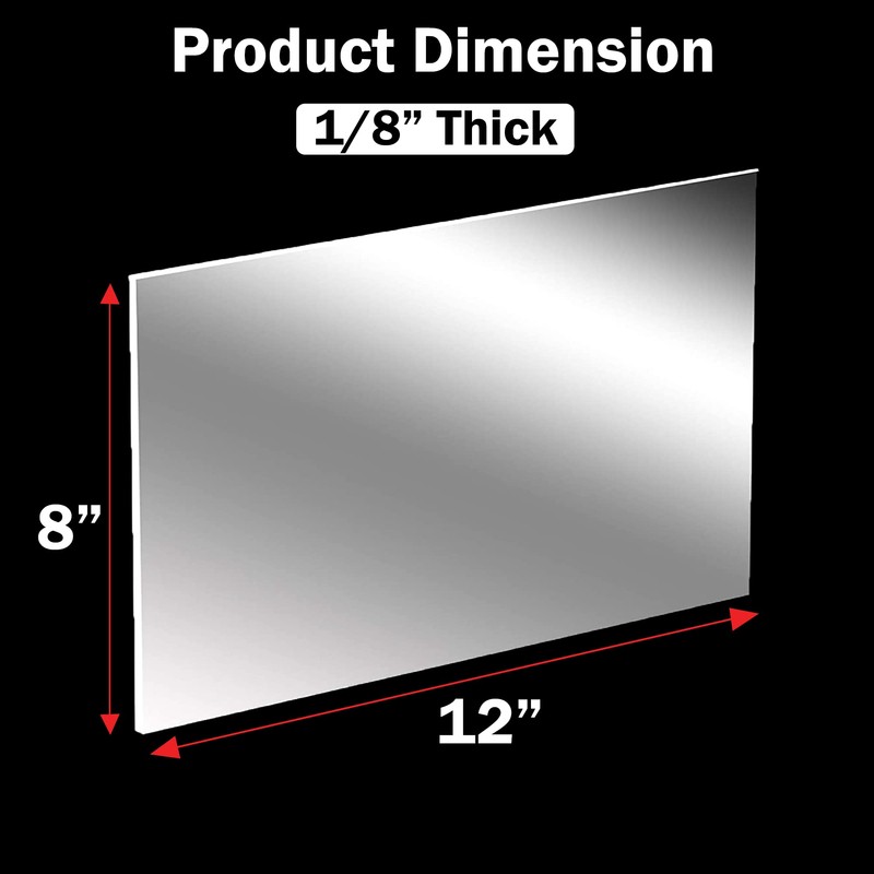 CALPALMY (2-Pack) 8 x 12” Clear Acrylic Sheet Plexiglass –
