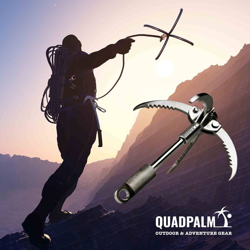 Heavy Duty Survival Grappling Hook – Multifunctional QUADPALM Grapple Hook