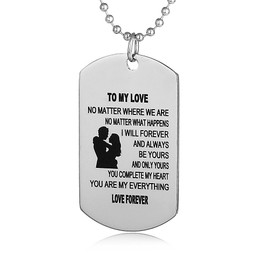 FAYERXL Gifts for Boyfriend Girlfriend Husband and Wife Stainless Pendants Dog Tag Necklace (TO MY LOVE)