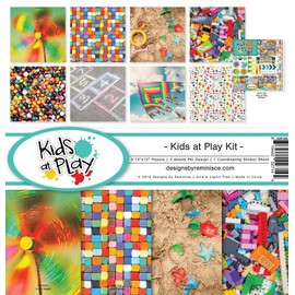 Reminisce Kids at Play Scrapbook Collection Kit, Multi Color Palette