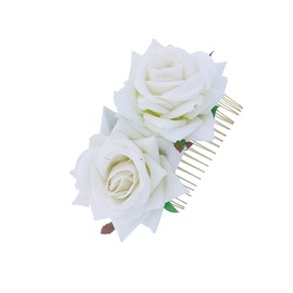 Minkissy Rose Hair Accessory Floral Hair Comb Luxury Clip for Women Ideal for Bridal and Events