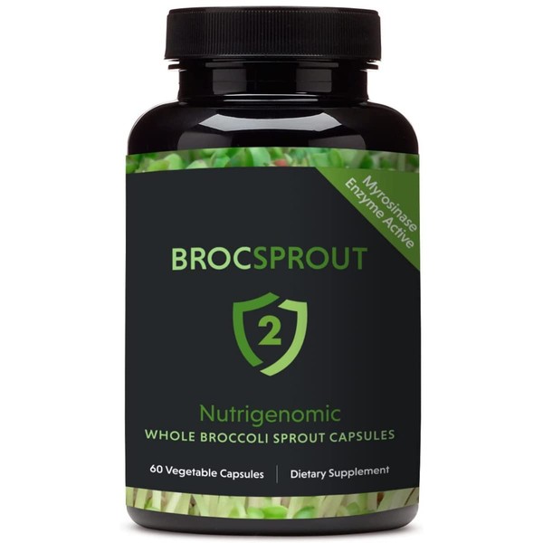 BROCSPROUT2 - Unmatched Sulforaphane Yield - Unique Whole Broccoli Sprout Capsule Containing Myrosinase & Glucoraphanin - Antioxidant, Detox, Immune Response Support. Made in USA