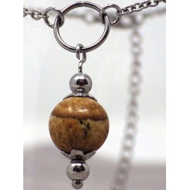 Edelstahl-Knöchelkette für Frauen mit braunem Jaspisperlenanhänger