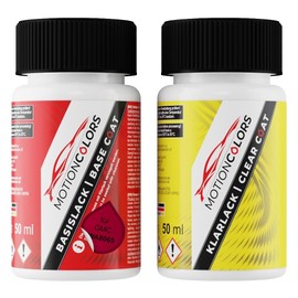 MOTIONCOLORS Carmine WA8065 für GMC Autolack Lackstift Set Basislack und Klarlack je 50ml