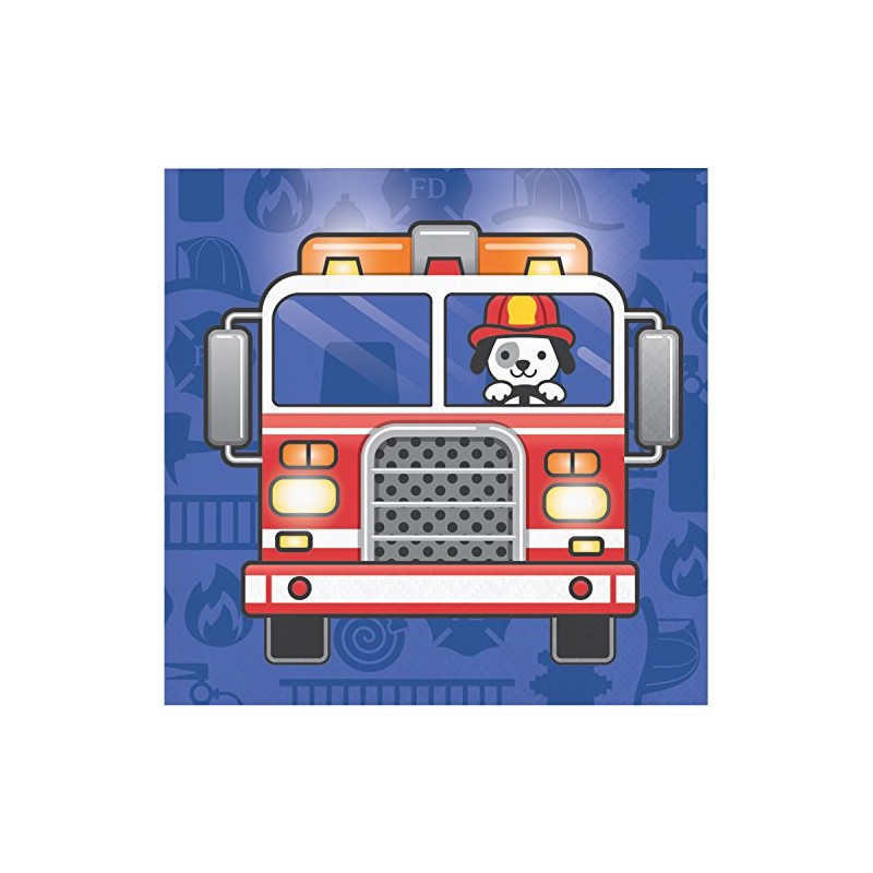 Fire Trucks Beverage Napkins, 48 ct