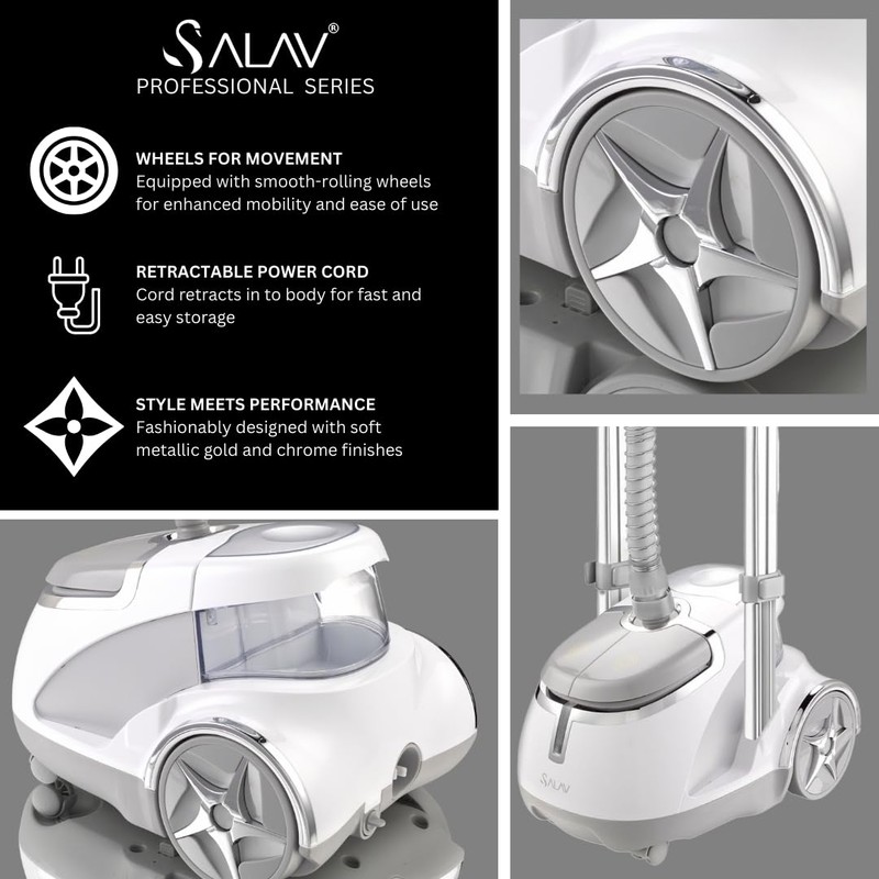 SALAV GS45-DJ Professional Upright Garment Steamer with Roll Wheels, Multi-Function
