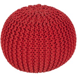 Artistic Weavers McIntosh Pouf, 20" x 14", Bright Red