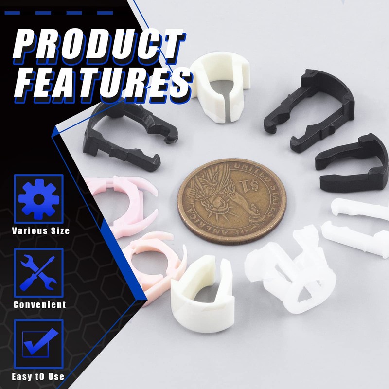 Glarks 80Pcs 3/8" 5/16" 8 Sizes Fuel Line Retainer Clips
