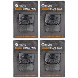 NICHE Brake Pad Set for Yamaha Royal Star Road FZR1000 FZR400S 4NK-W0046-00 Front Rear Semi-Metallic 4 Pack