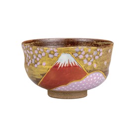 Kutani Yakiwataya Matcha Bowl K8-808 Kinun Sakura Fuji Fukuda Yoshinori