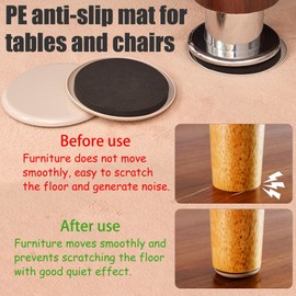 Möbelgleiter für schwere Gegenstände, selbstklebende Möbelgleiter, Möbelgleiter, Möbel, Stuhl, Sofa, Waschmaschinen-Pads für Teppiche, Hartholzböden, 24 Stück