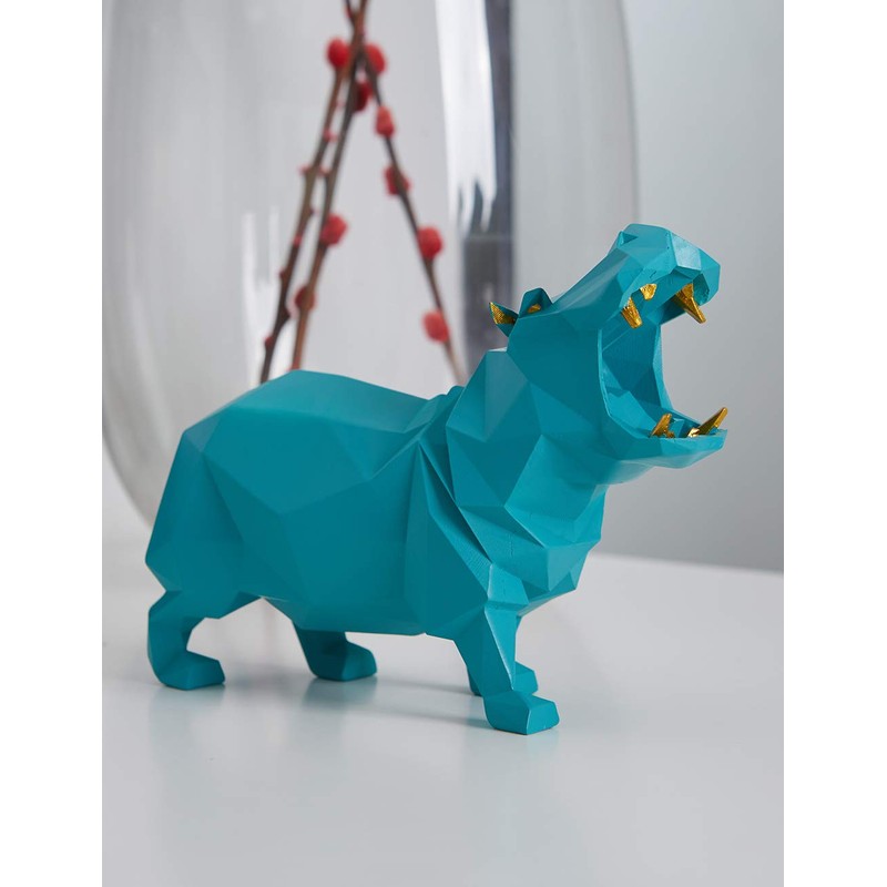 HAUCOZE Hippo Statue Sculpture Modern Decor Home Gifts Animal Figurine
