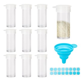 KufaerBeam Portable Travel Salt and Pepper Sets, 10 Pack Mini Seasoning Shaker with Tags, Plastic Salt Dispenser for Camping Picnic Outdoors Kitchen Lunch Salt(5g)
