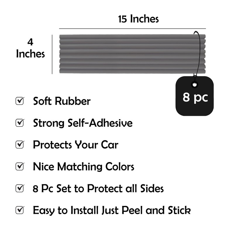 Rubber Bond Garage Wall Protectors 8 Pack - 4x15 Inches