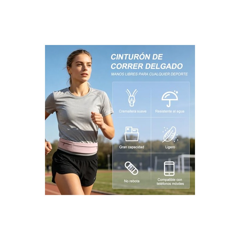 MOWE Cangurera para Correr : Running Belt con Botella de
